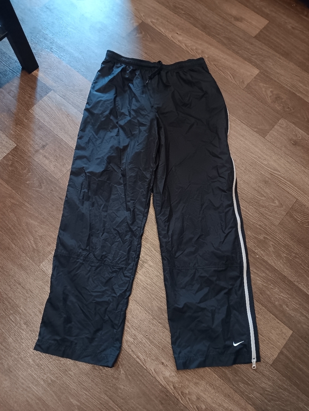 Vintage Y2k 90d Nike Black Track Pants with Side Zippers Sz XL